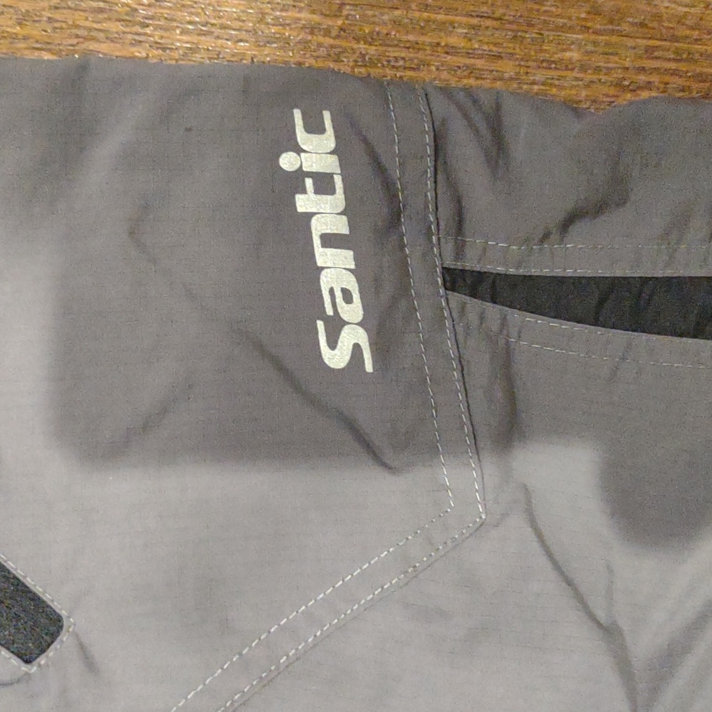Santic Men's XL Charcoal/Black 2 Pocket Padded Bike Shorts - Picture 3 of 6